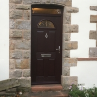 Rosewood Composite door - Chilton one with Savona glazing