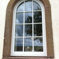 White PVC Arched Windows with face-fix astragal bars